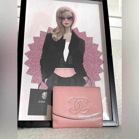 🎀CHANEL compact CAVIAR pink wallet w/ Authenticity Card - Picture 3 of 6